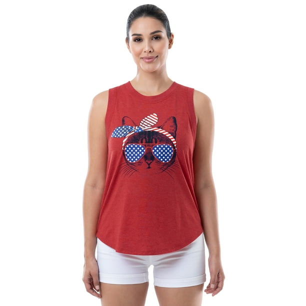 Way to Celebrate Women's Americana Graphic Muscle Tank Top