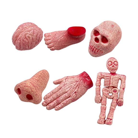 Gummy Candies Spooky Body Part Shapes 6 Pack Halloween Themed Novelty Treats for Holiday Parties Trick Or Treat