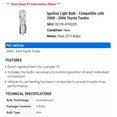 thumbnail image 2 of Ignition Light Bulb - Compatible with 2000 - 2006 Toyota Tundra 2001 2002 2003 2004 2005, 2 of 2