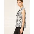 thumbnail image 4 of Allegra K Blusa Sin Mangas Estampado De Leopardo Lazo Delantero Color De Contraste Top Para Mujeres Blanco L, 4 of 6