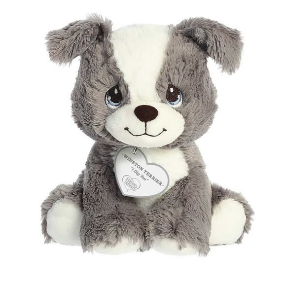 Aurora - Small Gray Precious Moments - 8.5" Winston Terrier - Inspirational Stuffed Animal