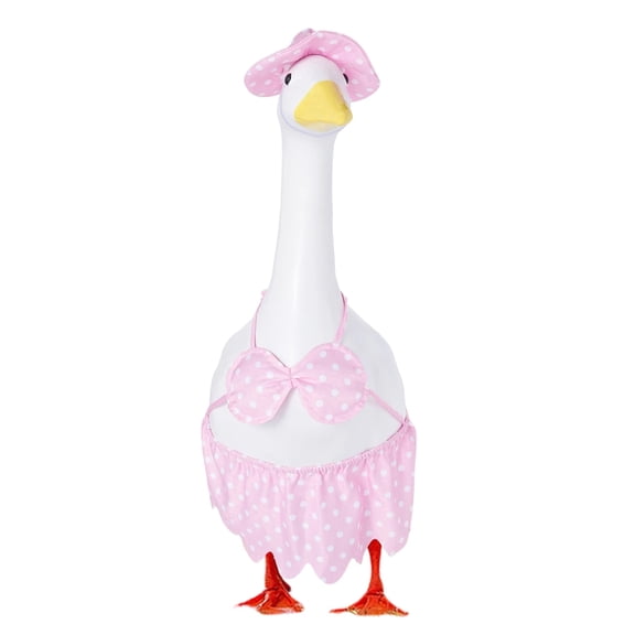 Sruoe Porch Goose Outfits, 23 Inch Porch Goose Clothes, Goose Clothes Dress, Duck Sculpture Clothes for Lawn Statue Cement Statue Yard Patio Party Decoration