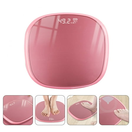 AURARMLET Pink Digital Scale Tempered Glass Fitness Management for Home Use 1Pc