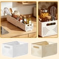 thumbnail image 2 of Plastic Storage Bin | Collapsible Storage Basket for Home Kitchen and Desk Organization, 11X4X3 in Cream Plastic Storage Container, 2 of 6