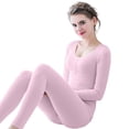 thumbnail image 2 of Ynynloco Thermal Underwear for Women Stretch Long Johns with Fleece Lined Base High Waisted Layer Women Cold Weather Top Bottom, 2 of 6