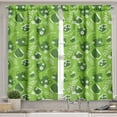 thumbnail image 2 of Ambesonne Tea Party Valance & Curtain, Tea Time Daisy Blooms, 55"x45", Lime Green Dark Green, 2 of 7