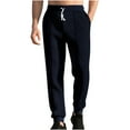 thumbnail image 2 of Ceisia Men Solid Color Loose Wide Leg Pants Drawstring Elastic Waist Gift Casual Straight Trousers, 2 of 8
