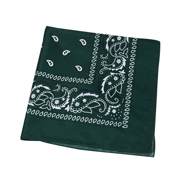Bufanda pequeña cuadrada de moda Hip hop Cool Guy mujeres hombres impresión cabeza envoltura rap estrella pañuelo cuello lazo para el pelo Accesorios para máquinas de ejercicios Verde oscuro Yuarrent JJ15373-06