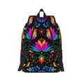 thumbnail image 3 of Balery Mexican Flower Traditional1 Vintage Canvas Backpack for Men and Women - Large Capacity, Durable Travel Laptop Bag for School, Work, Hiking, and Outdoor Activities, 3 of 7