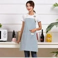 thumbnail image 5 of Cotto Linen Striped Apron With Thin Cotton Fabric Waistband For Stain Oil Resistance Coffee Overalls Apron Kitchen Accessories, 5 of 9