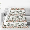 thumbnail image 1 of Fotbe Flamingo Palm Trees Manta de Franela Acolchonada con Estampado, Súper Suave y Esponjosa, Extra Grande para Sofá, Cama, Uso Todo el Año-60"x50", 1 of 7