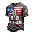 thumbnail image 2 of Mens 911 Never Forget 25th Tee | Honor 2001 2026 Memorial Shirt, 9/11 25th Anniversary Shirt, Retro Print Crew Neck Tops, Remember Faith Hope Courage Apparel L, 2 of 5