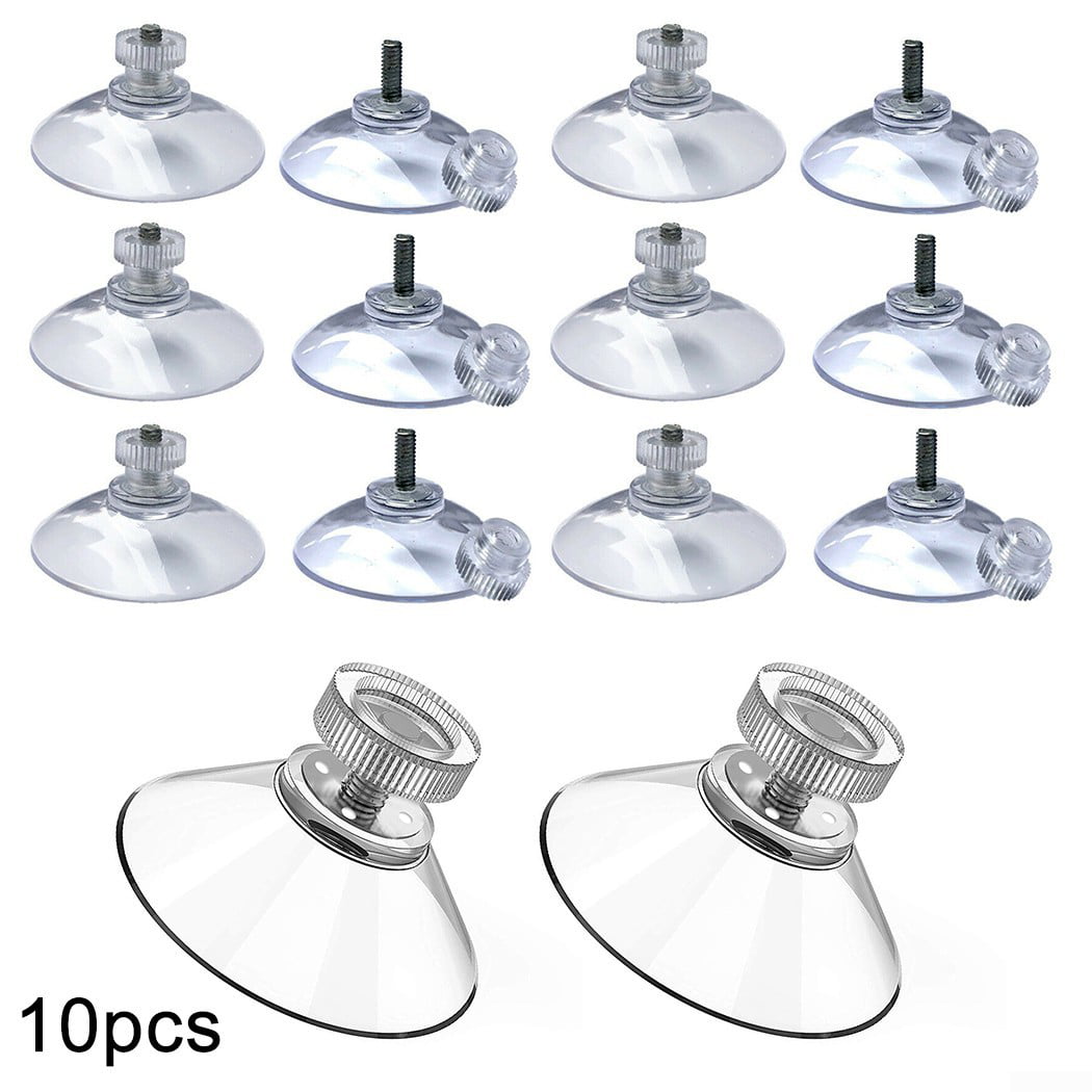 Details about   10pcs 40mm Thumb Screw Clear Suction Cups White Nut Window Suckers Wall Mount 