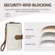 thumbnail image 5 of Cartera TFKGS de piel con bloqueo RFID de gran capacidad para mujer, color beige, 5 of 9