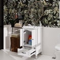 thumbnail image 2 of 20" Bathroom Vanity with Sink, Bathroom Cabinet with Two Doors, Magnetic Door Stopper and Adiustable Foot Pads, A Drawer, White, 2 of 13