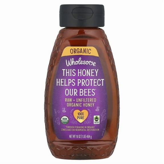 Wholesome, Raw Unfiltered Organic Honey, 16 oz Pack of 2