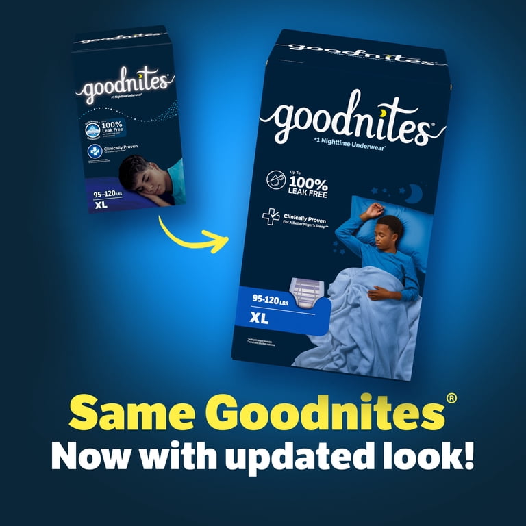 Goodnites Bedwetting Underwear for Boys, XL (95-120 lbs), 63 Count