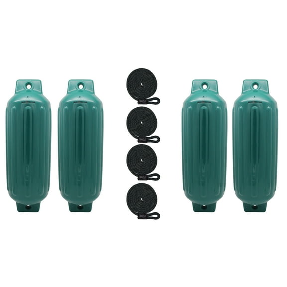 Extreme Max 3006.8547.4 BoatTector Inflatable Fender Value 4-Pack - 10" x 30", Forest Green