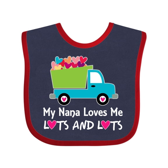 Inktastic Nana Loves Me Grandson Boys Boys Baby Bib