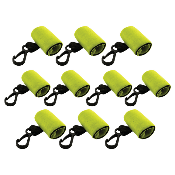 10 Green Clip-On Neoprene Sleeve Lip Balm Holsters Lipstick Holder Key Chain