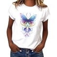 thumbnail image 5 of Guluxicc Womens Graphic T Shirts Crew Neck Casual Classic Comfy Trendy T Shirts for Women, 5 of 7