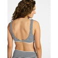 thumbnail image 3 of Time and Tru Women's and Women's Plus Crinkle Plunge Tie Front Bikini Top, Sizes XS-3X, 3 of 5