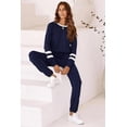 thumbnail image 4 of PRETTYGARDEN Women Fall 2 Piece Lounge Outfit Long Sleeve Tops High Waisted Jogger Pants Set Spring Travel Clothes Tracksuit, 4 of 8