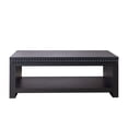 thumbnail image 3 of GDF Studio 47.6" Rectangular Coffee Table with Open Storage Shelf, Black Finish, 3 of 8