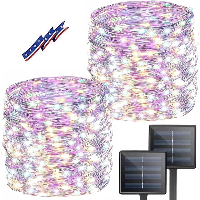 Guirnalda de luces solares BHCLIGHT 200 LED 24 m, 8 modos, multicolor
