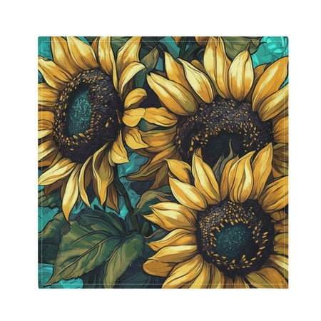 

WOBOGO Sunflower Graffiti Art Cloth Napkins 1 Piece Soft Elegant Touch Durable Absorbent Quick Drying for Elegant Dining