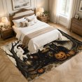 thumbnail image 4 of Area Rugs 5'x7', Black Gnomes Halloween Carpet Runner Indoor Outdoor Rugs Home Decor Aesthetic, Pumpkins Cats Castle Brown Non Slip Mats Washable Accent Rug for Living Room Bedroom, 4 of 8
