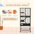 thumbnail image 4 of PawHut 4-Tier Ferret Cage Rolling Small Animal Cage w/ Storage Shelf, Grey, 4 of 10