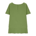 thumbnail image 5 of Yievot Short Sleeve Linen Shirts for Women Loose Casual V-Neck Summer Tops Flowy Layered Ruffle Beach Blouses, 5 of 6