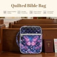thumbnail image 4 of FOR U DESIGNS Butterfly Rose Daisy Print Bible Cover Case Quilted Bible Carrier Tote Bag Lightweight Protective Church Organizer Holder Bag Christian Bible Accessories Gifts, 4 of 7