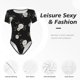 thumbnail image 4 of Balery Rose Flowers Body de cuello redondo de manga corta para mujer Tops de manga corta Tops básicos-XX-Large, 4 of 7