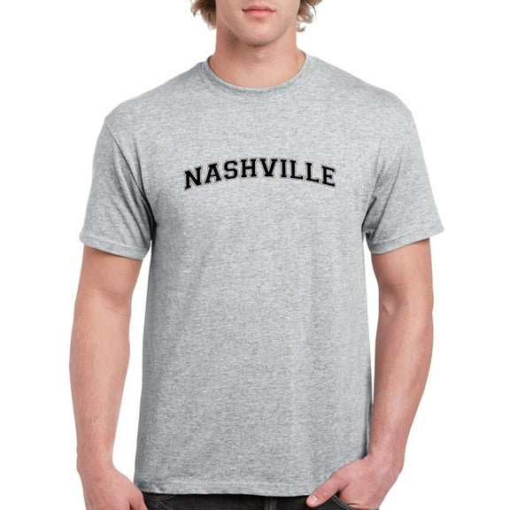 Text Nashville Men T-Shirt, Male 3X-Large