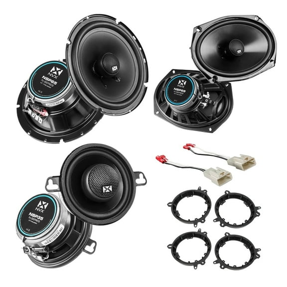 NVX 6.5" 3.5" 6" x 9" Coaxial Speaker Replacement Package for 2005-2015 Toyota Tacoma 900W Peak
