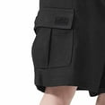 thumbnail image 7 of Kvture Men's Corduroy Cargo Shorts Elastic Waist Drawstring Workout Straigh Leg Pants Summer Shorts with Pockets Black XXL, 7 of 7