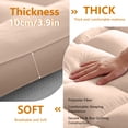 thumbnail image 5 of LUVCMFT Quilted Fitted Mattress Pad, Thick Mattress Topper, Breathable Fluffy Mattress Cover Padded, Mattress Protector with Overfilled Down Filling, Coffee, Twin Size, 5 of 8