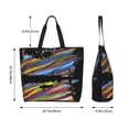 thumbnail image 6 of ZICANCN River Landscape Psychedelic Tote Bag , Grocery Bags Reusable Shopping Bags with Handles Durable Foldable Washable for Women Men, 6 of 8