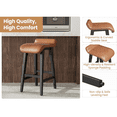 thumbnail image 4 of Bar Stools Set of 2/4, 26" Upholstered Counter Height Bar Stools with Low Back & Footrest – Faux Leather Kitchen Counter Chairs – Black / Brown / Dark Green, 4 of 7