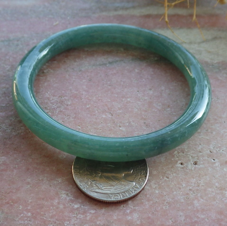 Icy Green Natural A JADE Jadeite Circle Bangle Bracelet 57 mm 683853 TN