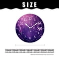 thumbnail image 2 of 12 Inch Wall Clock Battery Operated Silent Clock Decorative for Office, Kitchen, Outdoor, Living Room，Purple Butterfly Beautiful, 2 of 5