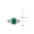 thumbnail image 2 of 2.00 Carat (Ctw) Lab-Created Cushion Emerald Ring in 10K White Gold with Diamonds for Women, 2 of 6
