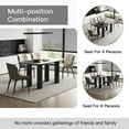 thumbnail image 4 of QEZEOM Modern Dining Table 63", Rectangular Dining Room Table for Kitchen, Bar, Easy Assembly, Table Only, Black, 4 of 8
