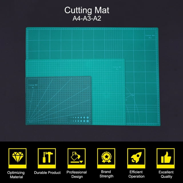 PVC Green Cutting Mat for Crafts & Models - A4 Size (11.8x8.7in/300x220mm) - Self-Healing, Ruler-Free Straight Cutting, Desktop Protection, Durable Craft Tool for Home DIY Projects