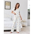 thumbnail image 2 of Ekouaer Womens Pajama Sets Viscose from bamboo Lounge Set Soft Pajamas for Women Set Short Sleeve and Long Pants Sleepwear, 2 of 6