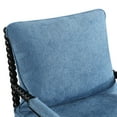 thumbnail image 3 of Duhome Elegant Lifestyle Victorian Linen Solid Print Comfy Upholstered Armchair, Black/Blue, 3 of 7