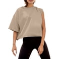 thumbnail image 2 of Women's Casual Shirts Short Sleeve Yoga Casual Loose Sports T Shirt Basic Cute Shirts XL, 2 of 5