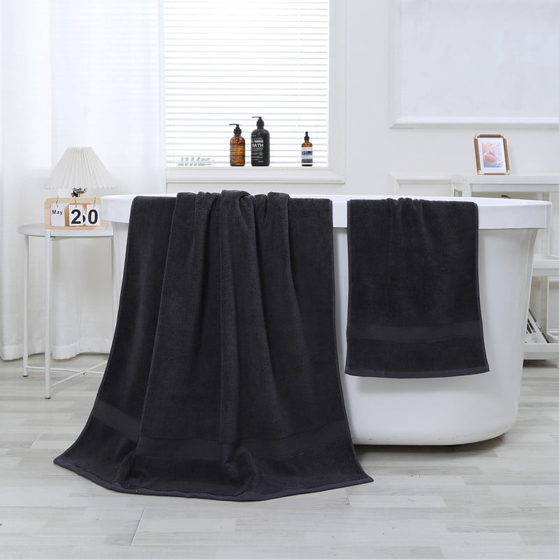 JML Dark Gray Bath Towel Set of 8 Pieces - Cotton Blend Highly Absorbent Towels for Bathroom, 2 Soft Bath Towels, 2 Hand Towels, 4 Washcloths